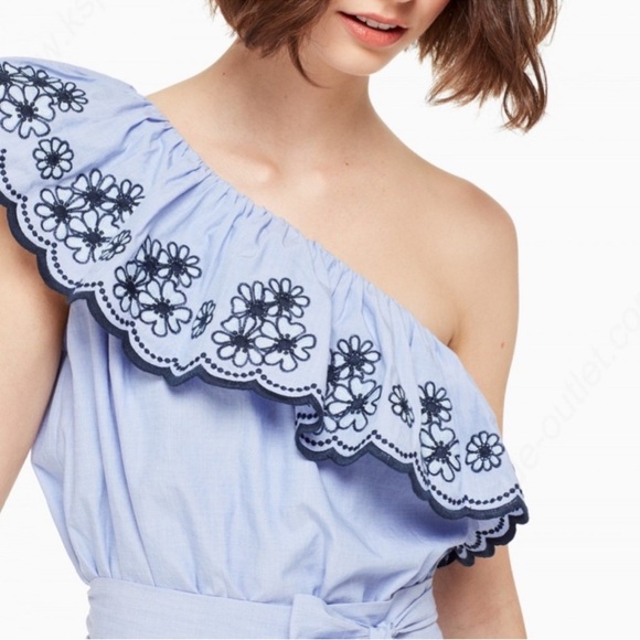 KATE SPADE Daisy Embroidered One Shoulder Romper - Picture 2 of 13